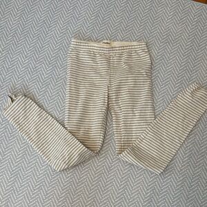 Hatley Cream and Gray Striped Leggings
